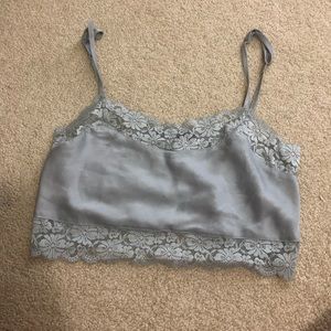 Crop silk camisole